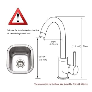 bar sink faucet size