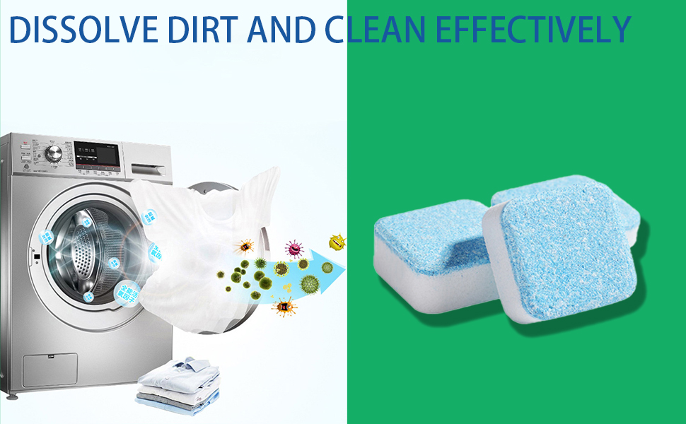 Washing Machine Cleaner, Washing Machine Effervescent Tablets, Solid Washer Tablet, for Front