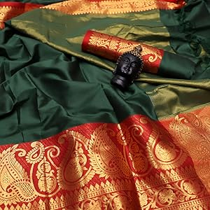 Green Aura Silk Saree