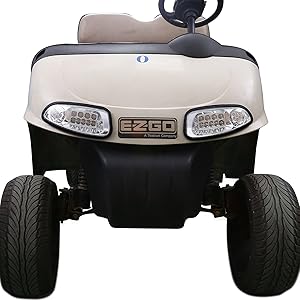 Golf car with LED light kit