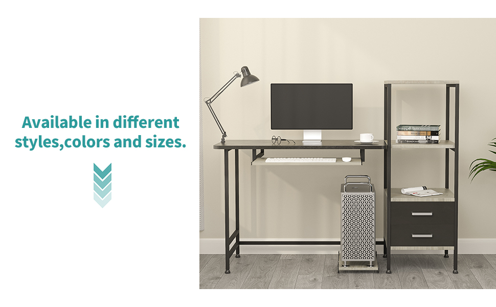 mecor Study Writing Computer Desk 55" with Drawers/Keyboard