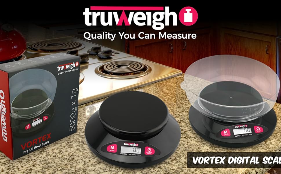 Truweigh VORTEXX Digital Bowl Scale (5000g x 1g Black