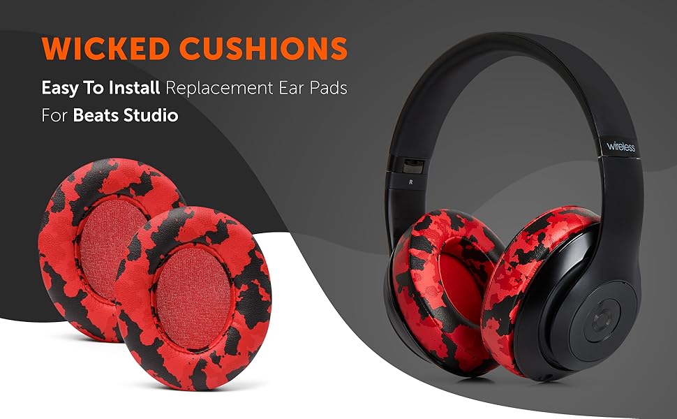 beats studio replacement ear pads Red Camo