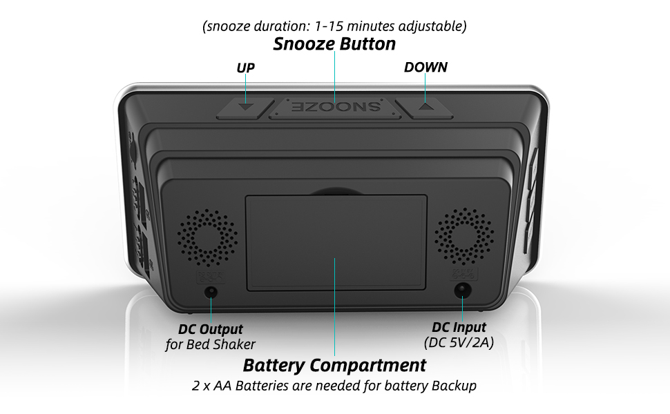 Loud Alarm Clock with Bed Shaker, Vibrating Alarm Clock for