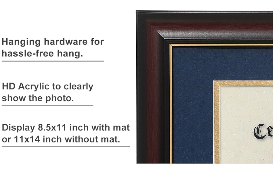 ELSKER&HOME Double Certificate FrameCherry Wood Color