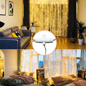 OVE LEDカーテンストリングライト W3m x H3m 1200球　2セット ovecurtainlight-1.jpg