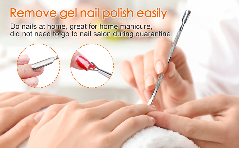 Professional Cuticle Pusher and Cutter Easily Gel Nail