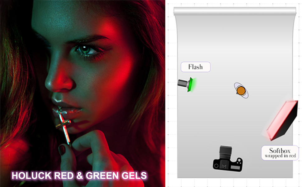 Light Gels Flash Gels Lighting Gels Sheets Kit with 9 Colours Orange