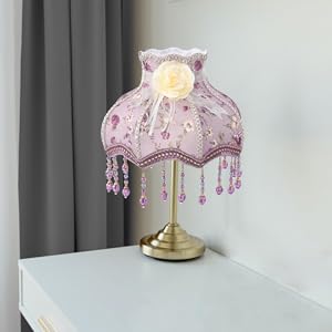UPKOCH Vintage Lamp Shade Scallop Dome Lamp Cover Beaded