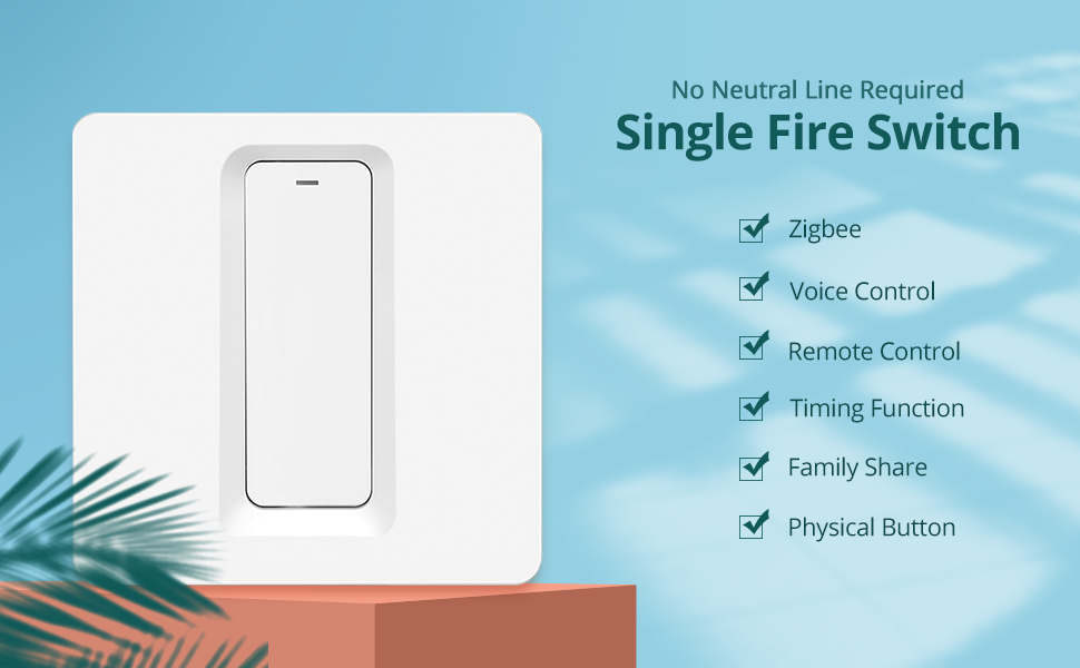 Yagusmart Zigbee Smart Wall Light Switch, Neutral Wire Optional, APP