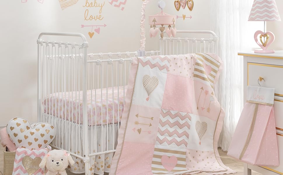 rose gold crib bedding