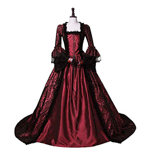 red victorian gown