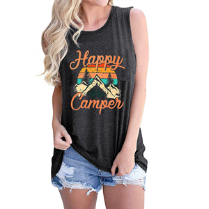 Girl Vacation Gift Adventure Travel Tank Summer Nature Sunrise O-neck Sleeveless Shirt