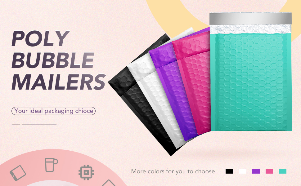 GSSUSA Padded Poly Mailers 6x10 Inches Bubble Mailer Envelopes Small