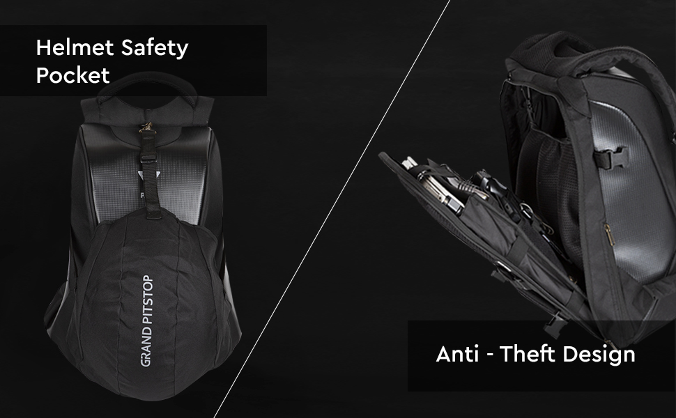 GRAND PITSTOP GR Pack 25 Litre Anti Theft Backpack for Bikers with