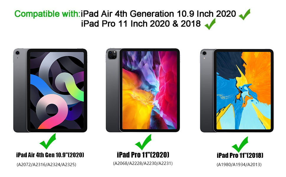 iPad Air 4 Case 2020 with Screen Protector Pencil Holder | Herize iPad 10.9 Case 