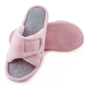 open toe velcro slippers