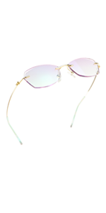 LifeArt Blue Light Blocking Glasses, Computer Reading, Rimless Frame Tinted Lens with diamond