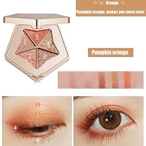 5 colors professional cosmetic eye shadows palette.