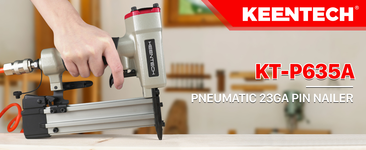 KEENTECH Pneumatic Pin Nailer 23 Gauge, Pin Nail Gun with