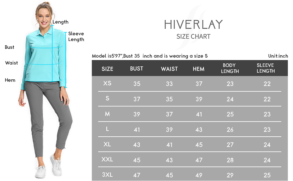  Golf Polo Shirts for Women Long Sleeve UPF 50+ Tennis Tops Casual Athletic collared Shirts