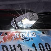 Gray Surface-Mount License Plate Light Installed on Trailer.