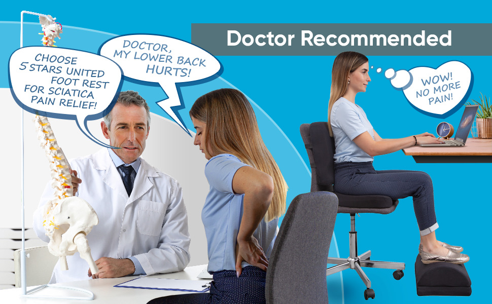 Foot Rest Under Desk Cushion Adjustable Height 15 cm Foot Stool