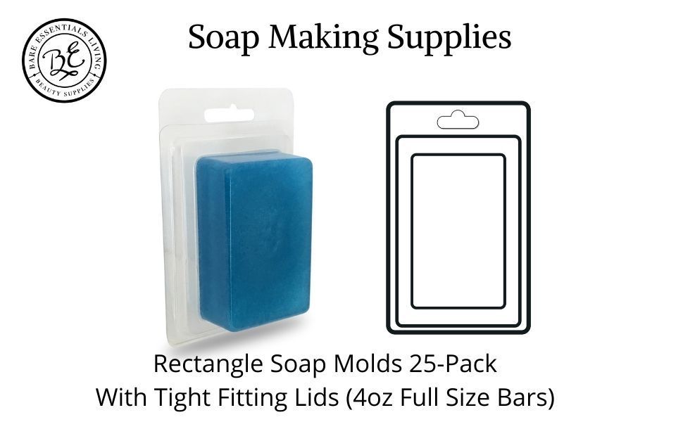 Soap Molds Rectangle for Soap Making Soap Mold and Clamshell Packaging with Lid