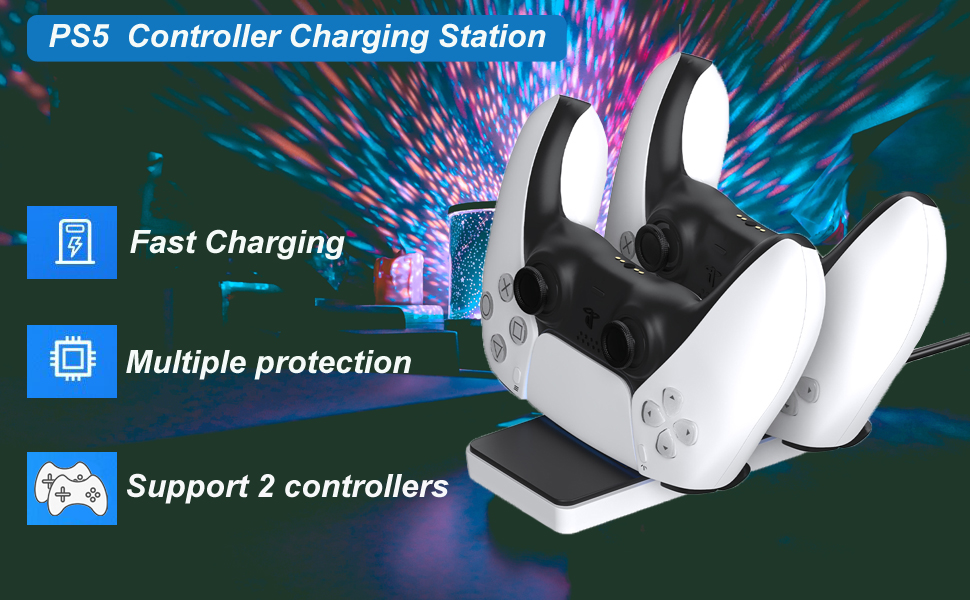 Charging Station for PS5 Controller, Charger with Dual USB