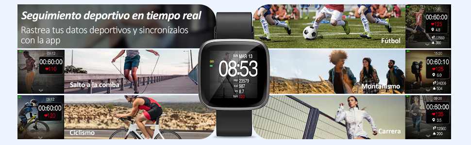 Seneo Reloj Inteligente Hombre, Reloj de Seguimiento de Actividad ...