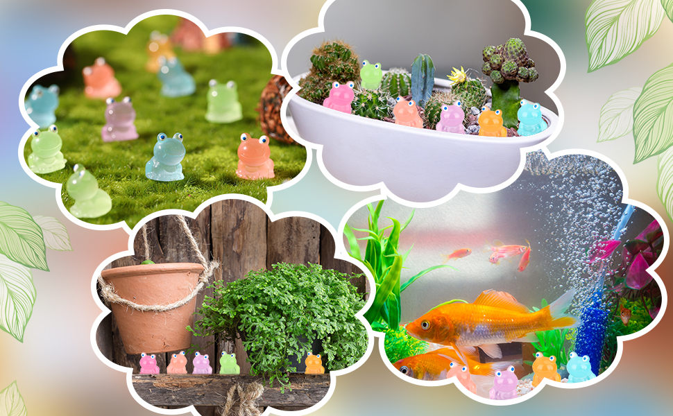 Fuyamp 120 Pcs Luminous Mini Frogs Figurines Resin Frog