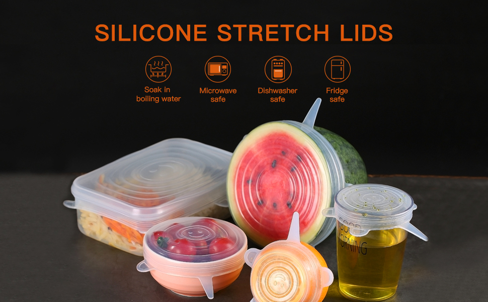 Silicone stretch lids