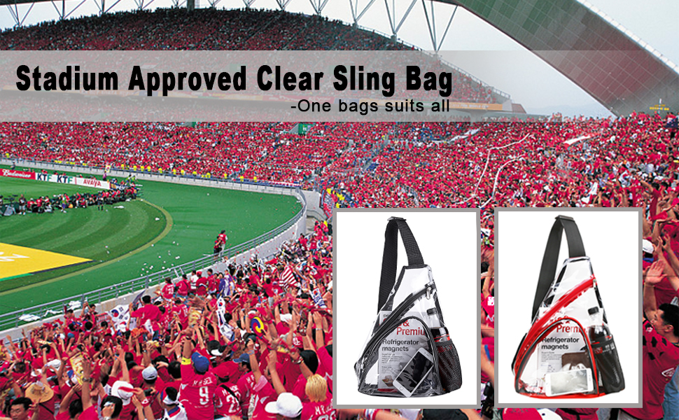 James Stadium Clear Sling Bag with Black Accent & Guitar Strap – Just One  Thing