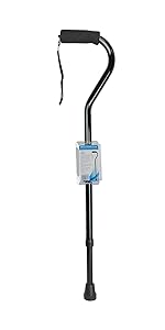 Offset Handle Cane Walking Stick with Ergonomic Handle Soft Foam Grip Height Adjustable Walking 