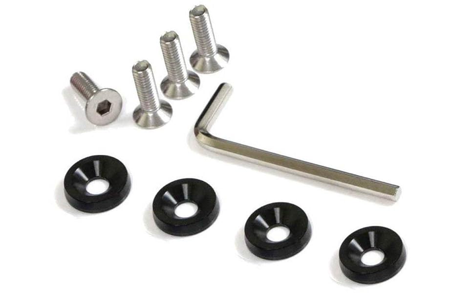 Aluminum Washers Bolts Kit for Car License Plate Frame, Fender, Bumper, Engine Bay, etc
