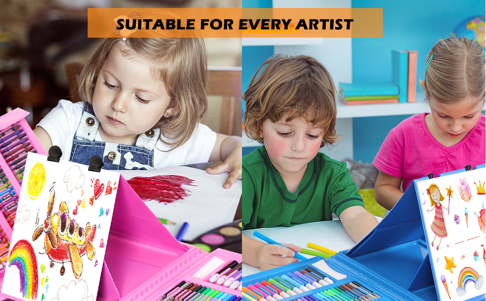 H & B Kids Art Drawing Sets for Children 208Piece Craft Painting