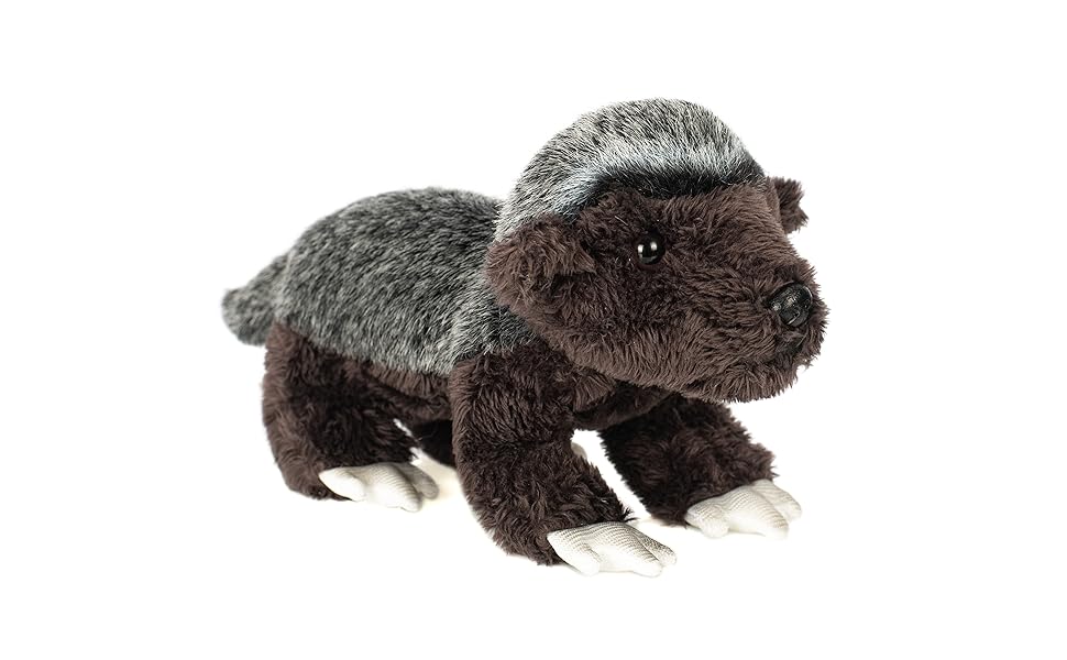 DEMDACO White Back Honey Badger Children's Plush Beanbag