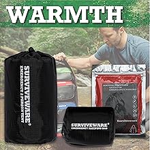 Tent, poncho, sleeping bag,bug out bag survival kit with food,emergency bags for 4 people