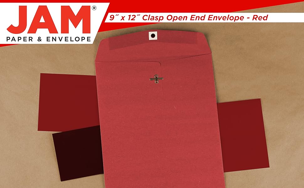 JAM PAPER 9 x 12 Colored Recycled Envelopes with Clasp