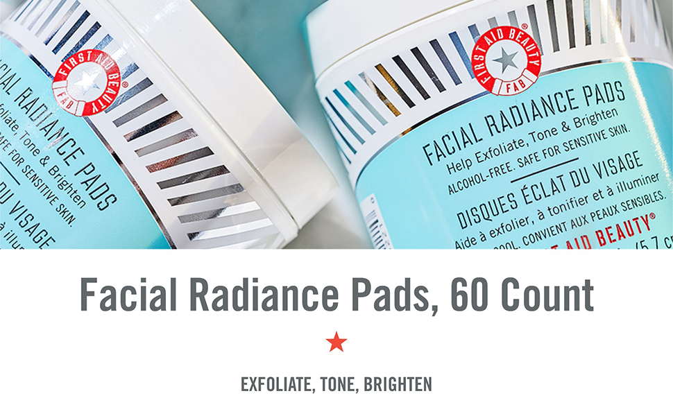 First Aid Beauty Facial Radiance Pads, Exfoliating Pads with AHA, 60