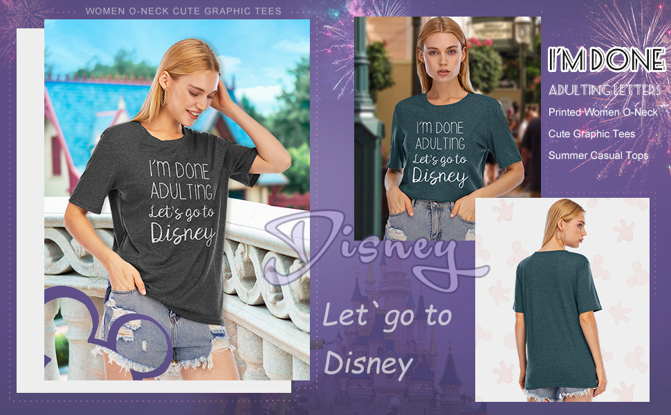 Women Funny T Shirt O-Neck Cute Graphic Tees