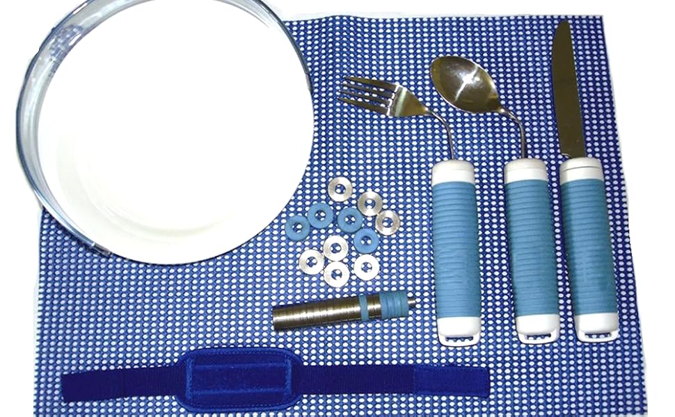 DaffoGreen Adaptive Bendable Eating Aid Utensil Set with Adjustable