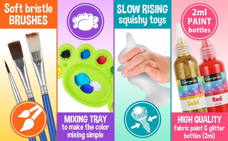 Squishies Painting Kit for Kids, DIY Dessert & Animal Squishy Toys with