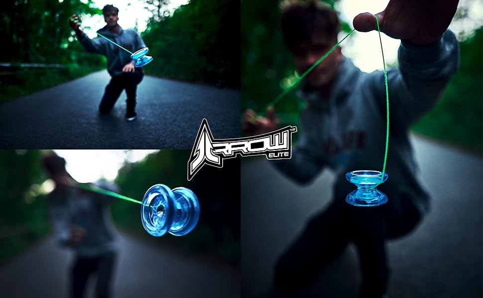 YoyoFactory ARROW Freestyle YoYo Blue (beginner to pro, 2 different
