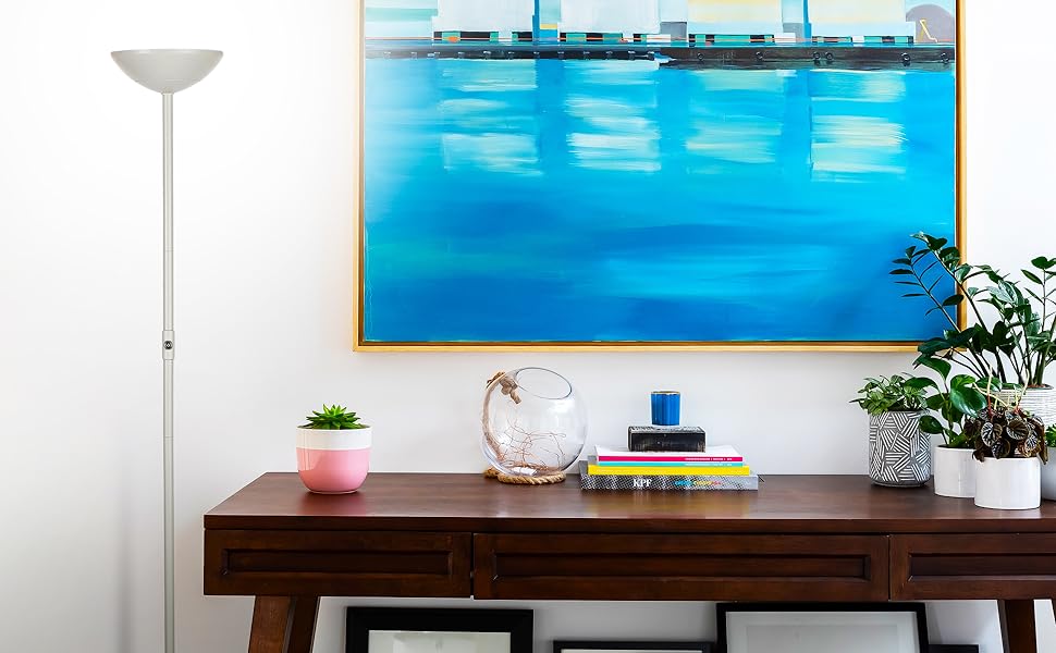 Brightech SkyLite - Bright LED Torchiere Floor Lamp for Offices