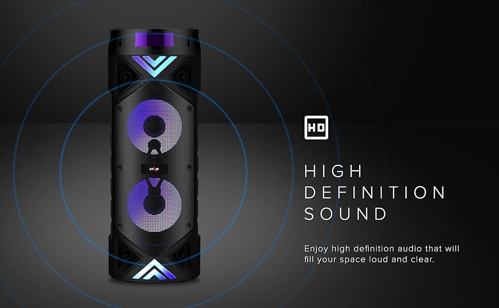 ZIZO Boom Z8 Wireless Speaker with Karaoke, MicroSD/USB