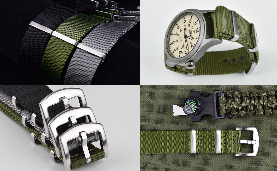 Ritche Military Ballistic Nylon Watch Strap with Heavy Buckle 18mm 20mm