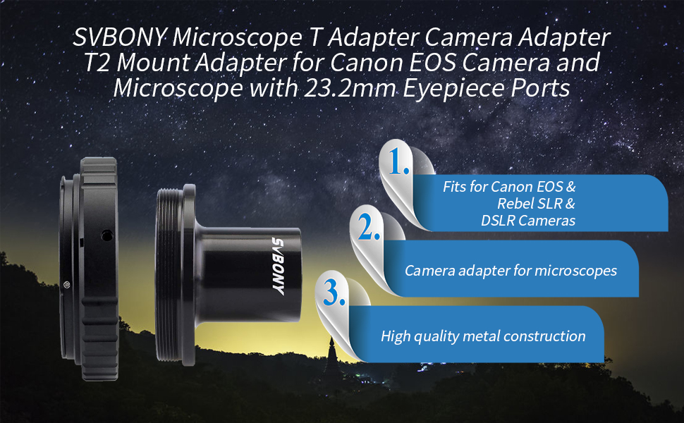 SVBONY Microscope T Adapter Camera Adapter T2 Mount