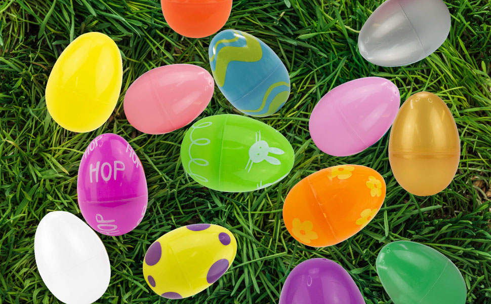 TRIXES Empty Easter Eggs Pack of 12 Colourful Fill with Surprise