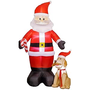 Twinkle Star Christmas Decorations Inflatable Lighted Santa Claus and Snowman